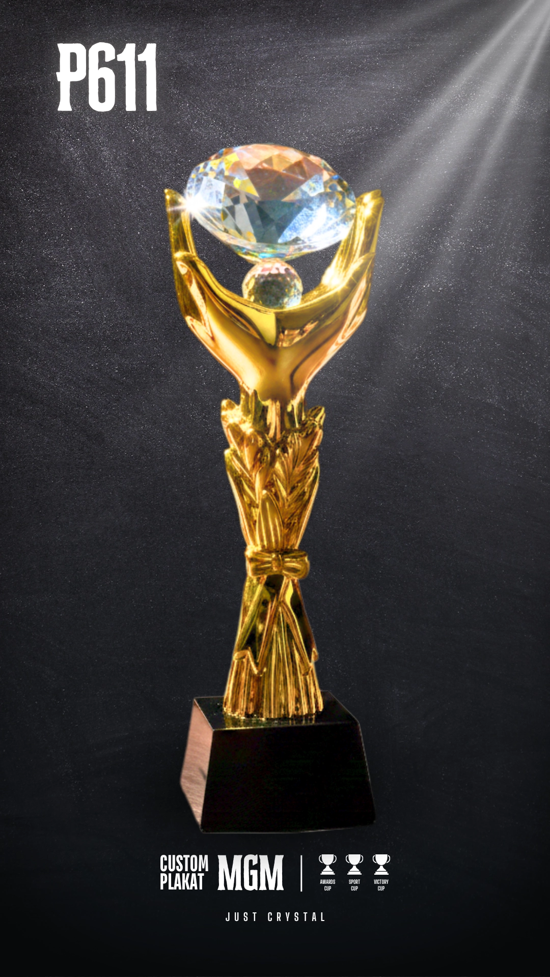 P611-Globe TROPHY Diamond Gold