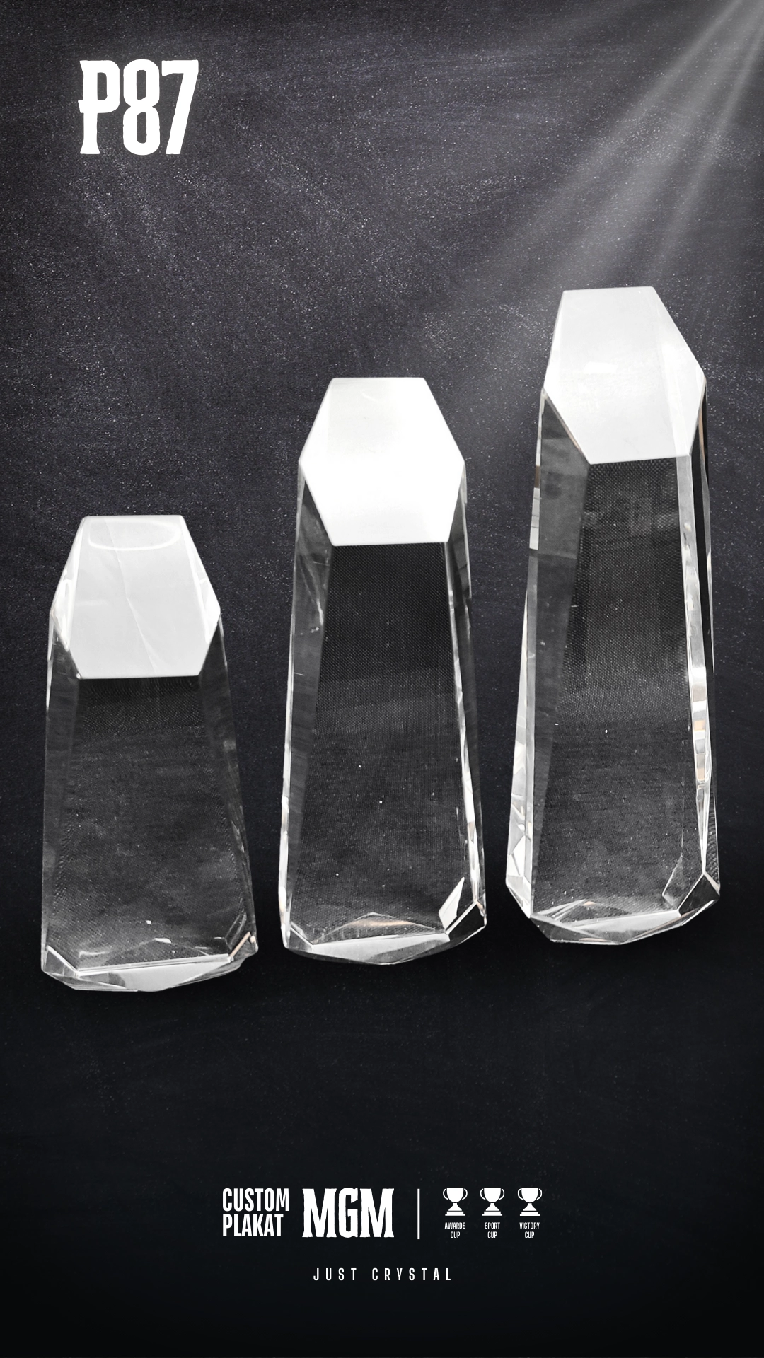 P87-PLAKAT KRISTAL FULL GLASS S-M-L